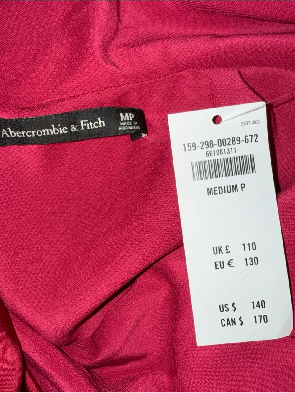 Abercrombie & Fitch Cowl Neck Draped Maxi Dress Women’s Petite Medium Pink Berry